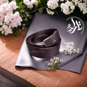 کمربند مردانه سگک تخت چرم طبیعی